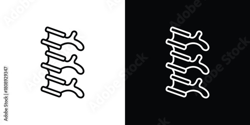 Human spine icon in line design. Editable stroke icon.