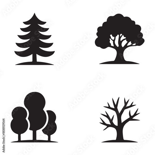 Forest mushroom natural woodland silhouette icon
