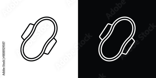 Hygienic pad icon in line design. Editable stroke icon.