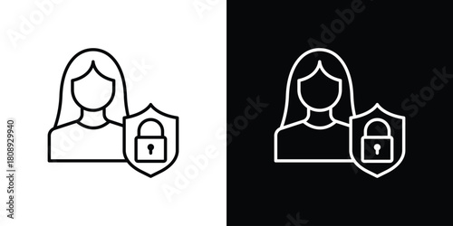 Information Security Analyst icon in line design. Editable stroke icon.