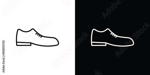 Leather shoes icon in line design. Editable stroke icon.