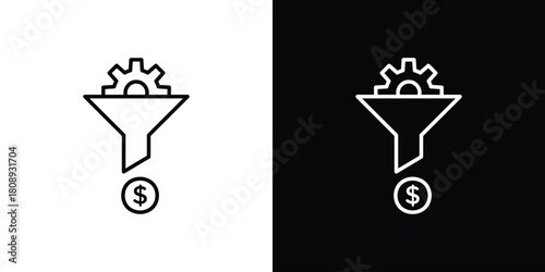 Lead generation icon in line design. Editable stroke icon.