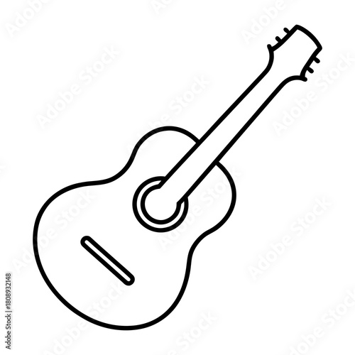 Acoustic guitar outline vector