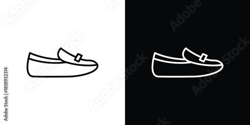 Loafer shoes icon in line design. Editable stroke icon.