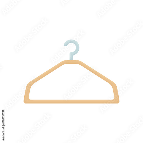 Wooden clothes hanger on a white background. Bedroom items. Wardrobe items.