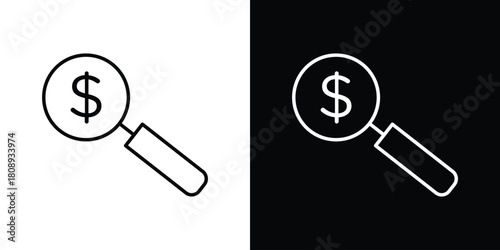 Money finder icon in line design. Editable stroke icon.