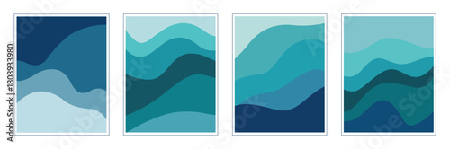Modern Abstract Ocean Wave Canvas Art Set