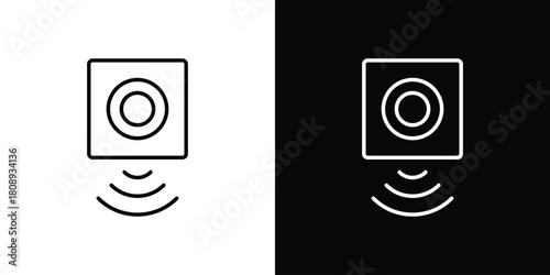 Motion sensor icon in line design. Editable stroke icon.