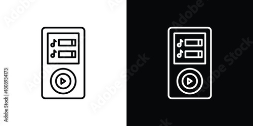 Mp3 Player icon in line design. Editable stroke icon.