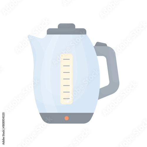 Electric kettle on a white background. Hot tea. Kitchen electrical appliances.