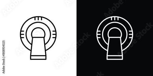 MRI scanner icon in line design. Editable stroke icon.