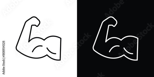 Muscle icon in line design. Editable stroke icon.