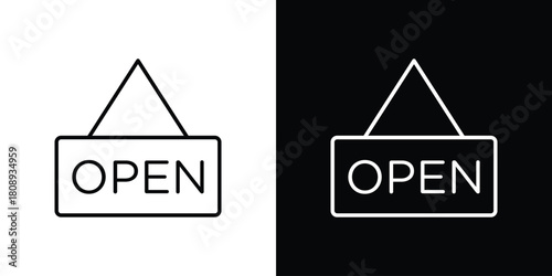 Open icon in line design. Editable stroke icon.