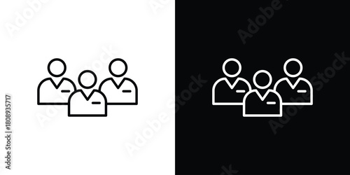 people icon in line design. Editable stroke icon.