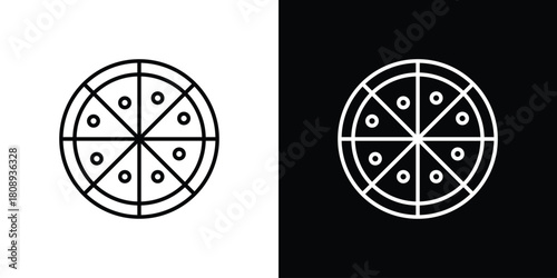 Pizza icon in line design. Editable stroke icon.