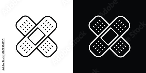 Plaster icon in line design. Editable stroke icon.