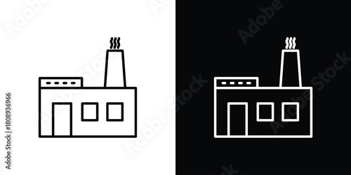 Power plant icon in line design. Editable stroke icon.