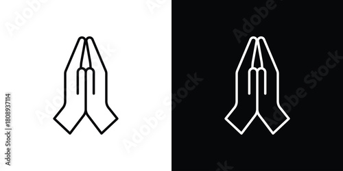 Pray icon in line design. Editable stroke icon.