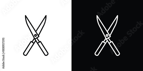 Pruning shears icon in line design. Editable stroke icon.