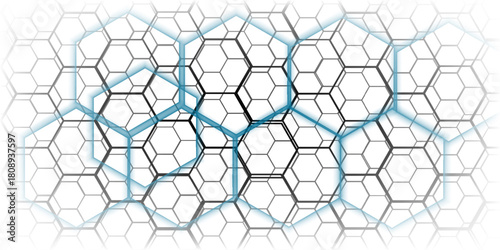 An illustration of a wide modern hexagon background banner vector 10.