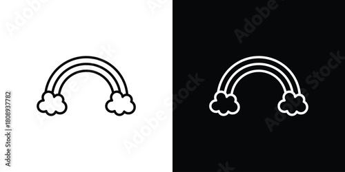 Rainbow icon in line design. Editable stroke icon.