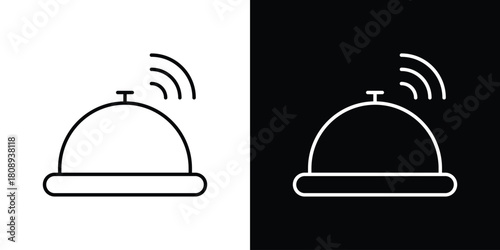 Reception bell icon in line design. Editable stroke icon.