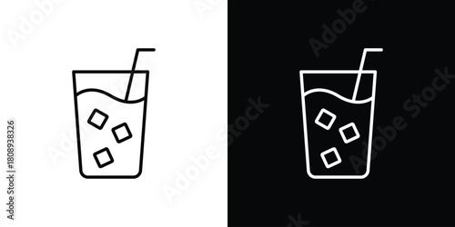 Refreshing cold drink icon in line design. Editable stroke icon.
