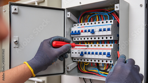 power supply unit electrician at work 