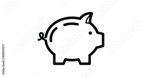 Simple piggy bank illustration symbolizing saving money and financial growth