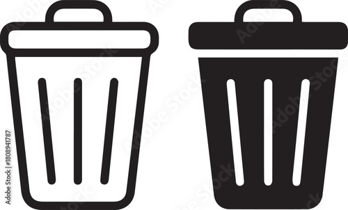 Trash can icon set