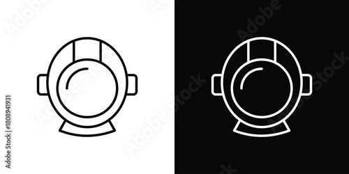 Space helmet icon in line design. Editable stroke icon.