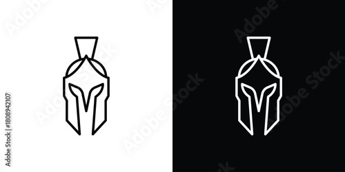 Spartan Helmet icon in line design. Editable stroke icon.