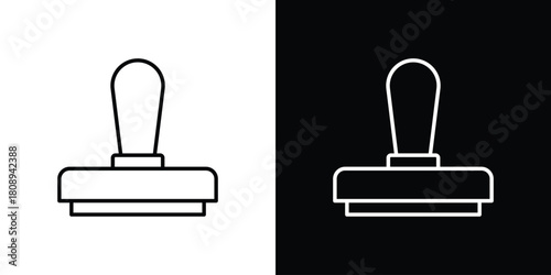 Stamp icon in line design. Editable stroke icon.