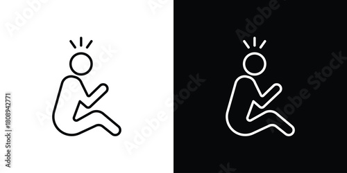 Stressed human icon in line design. Editable stroke icon.