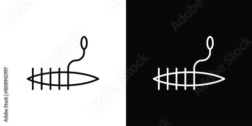 Suture icon in line design. Editable stroke icon.