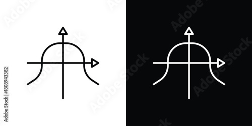 Fotografie Tangent icon in line design. Editable stroke icon.