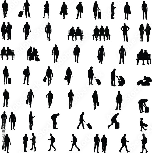 silhouettes of people
