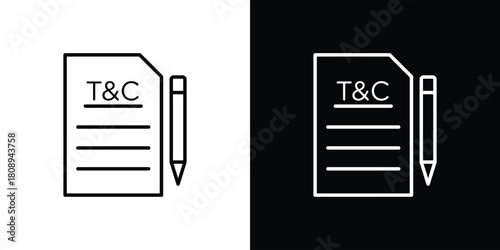 Terms and Conditions icon in line design. Editable stroke icon.
