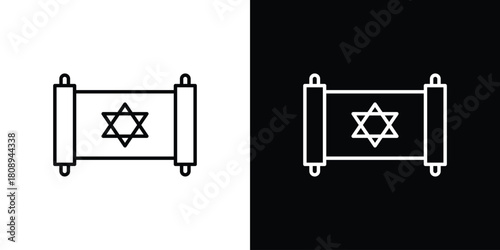 Torah icon in line design. Editable stroke icon.