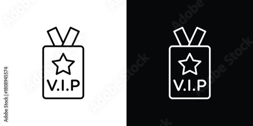 Vip pass icon in line design. Editable stroke icon.