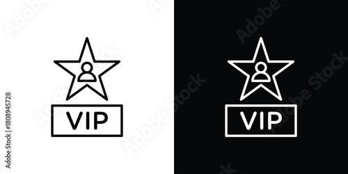 VIP person icon in line design. Editable stroke icon.