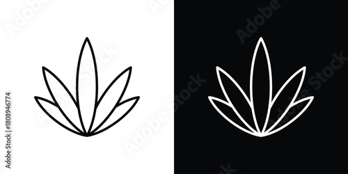 Weed icon in line design. Editable stroke icon.