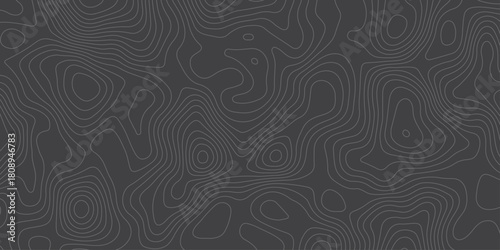 Minimalist dark topographic pattern with smooth contour lines forming abstract elevation waves. Modern seamless background ideal for maps, geology themes, tech design, and stylish digital textures.