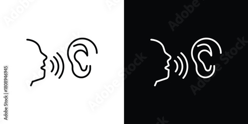 Whisper icon in line design. Editable stroke icon.