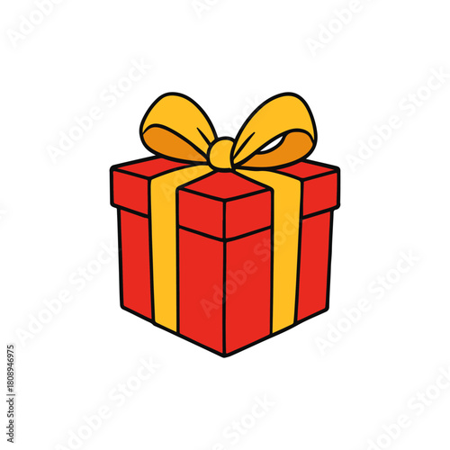 Gift Box Illustration on White Background