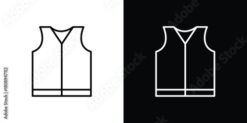 Working vest icon in line design. Editable stroke icon.