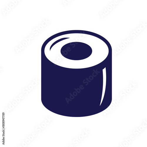 Simple dark blue sushi roll, vector illustration