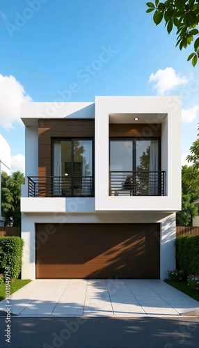modern house with balcony