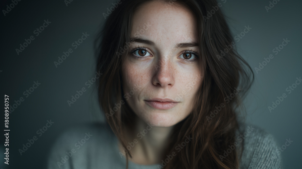 Fototapeta premium Thoughtful Woman in Soft Light