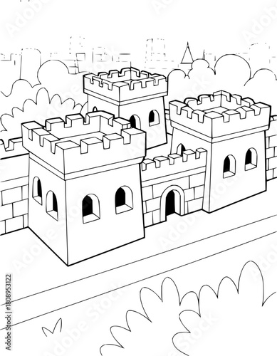 Explore the Great Wall of China's timeless beauty with this hand-drawn sketch, perfect for educational materials, travel blogs, and cultural projects